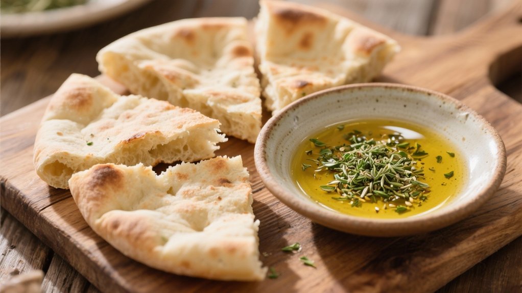 warm pita with za atar
