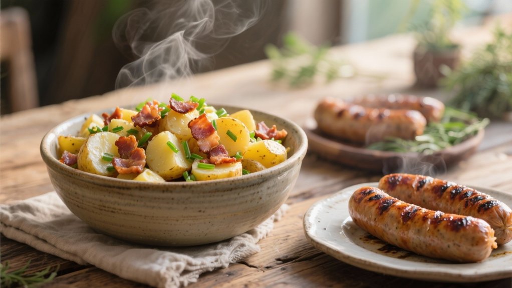 warm potato bacon salad