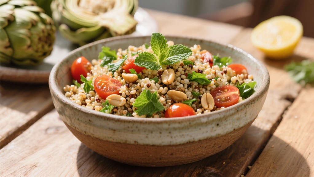 warm quinoa herb salad