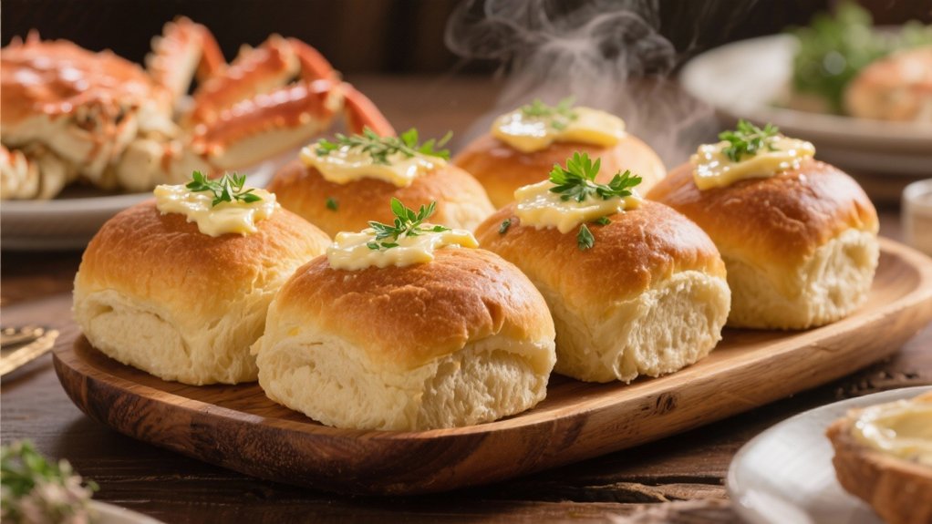 warm rolls with herb butter