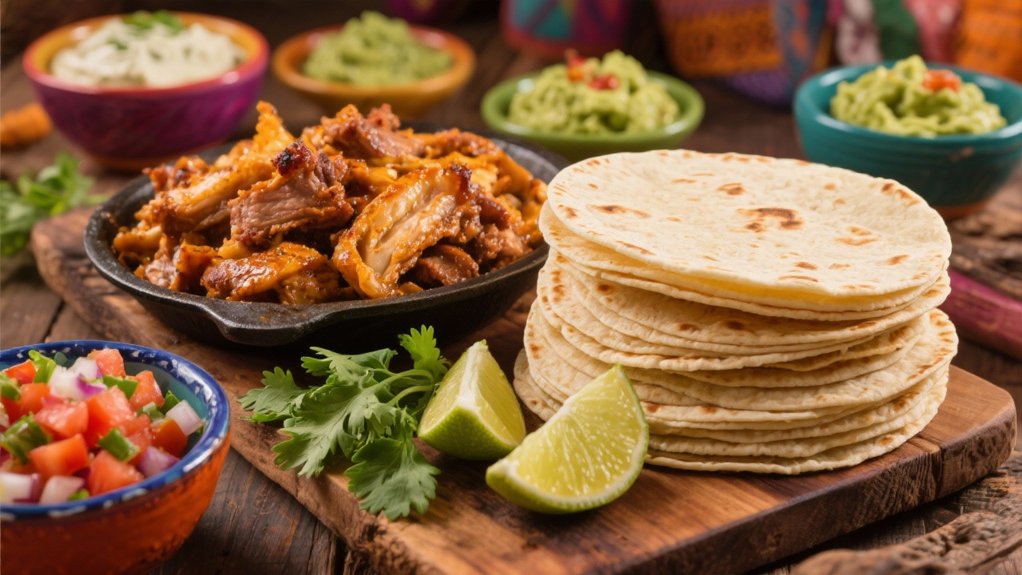 warm soft flour tortillas