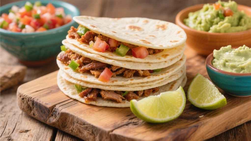 warm soft flour tortillas