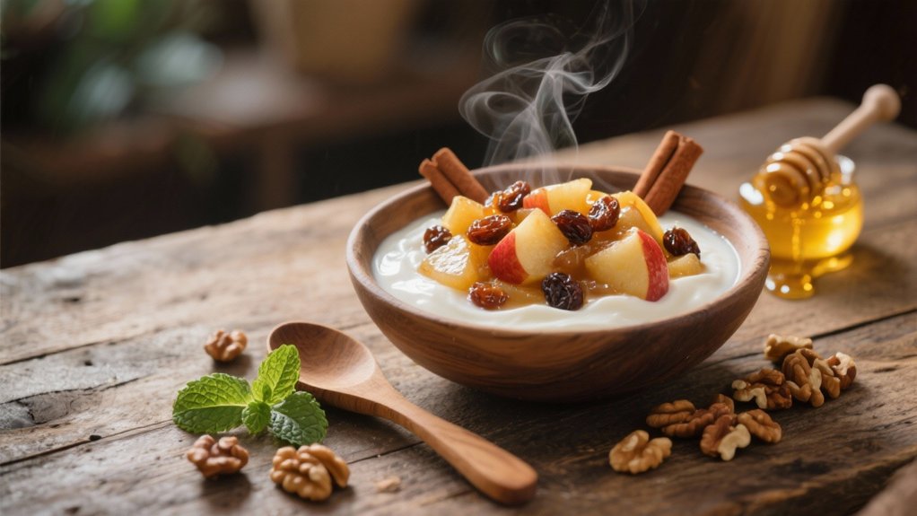 warm spiced yogurt toppings