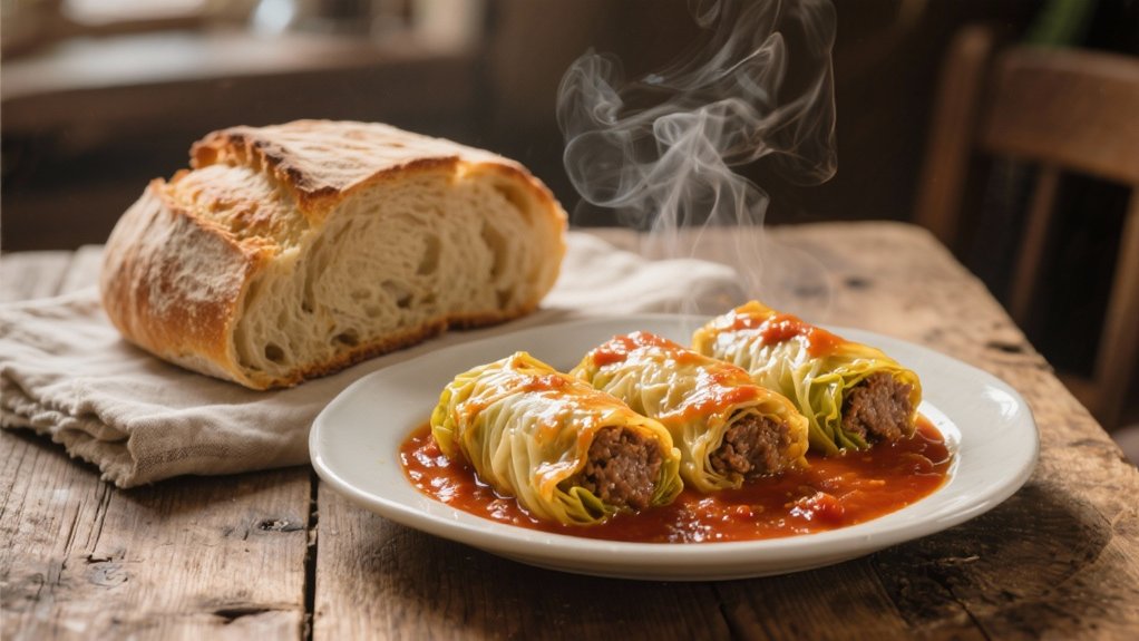 warm tangy crusty bread
