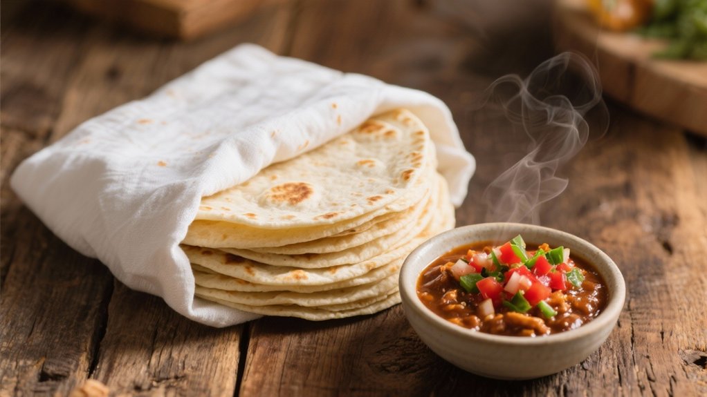 warm tortillas enhance chili