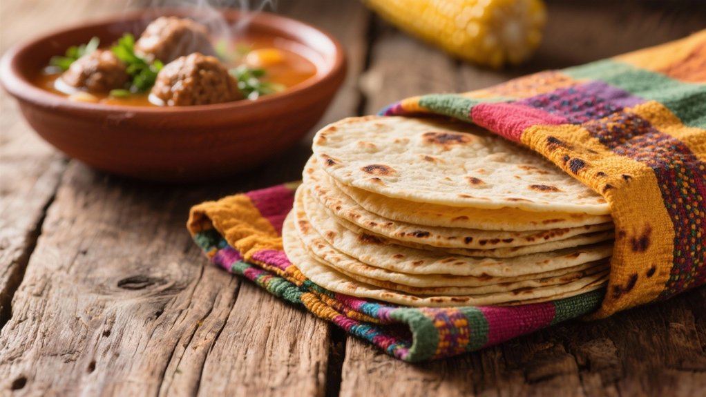 warm tortillas enhance soup