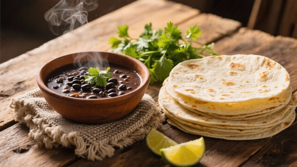 warm tortillas enhance soup