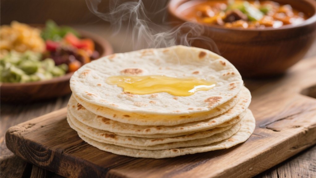 warm tortillas with butter