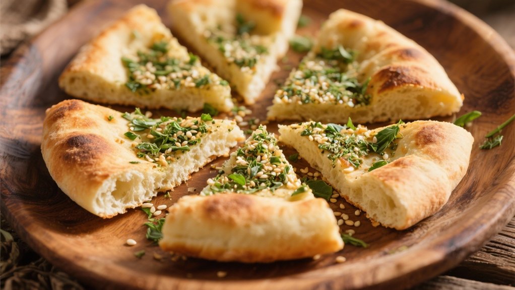 warm za atar pita bread