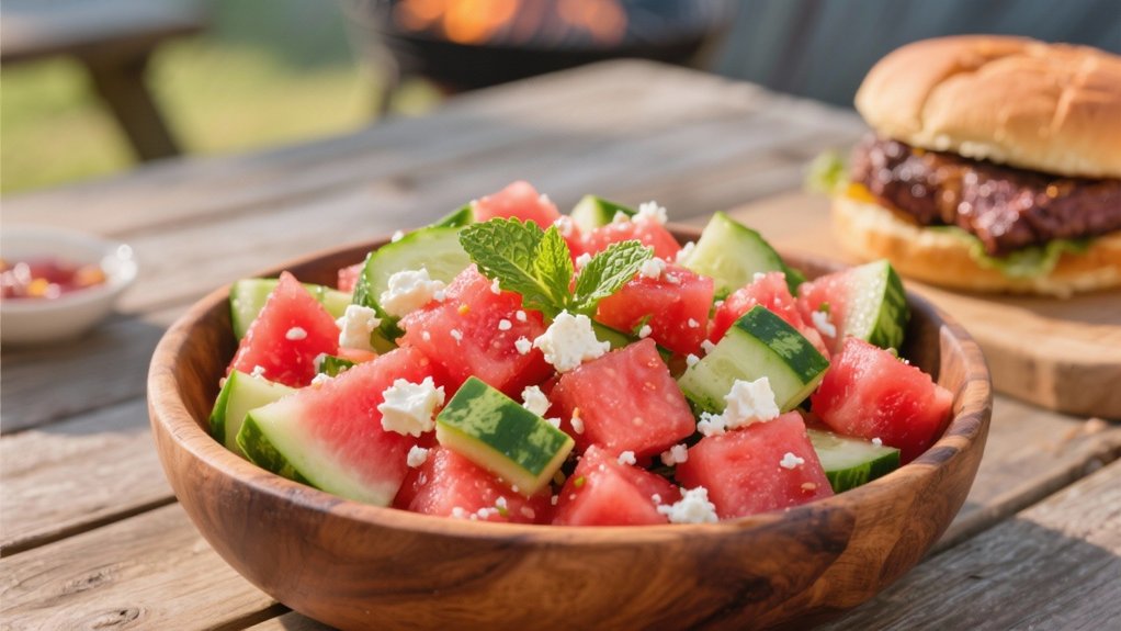 watermelon salad contrasts brisket