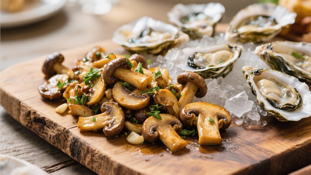 wild mushrooms enhance oysters