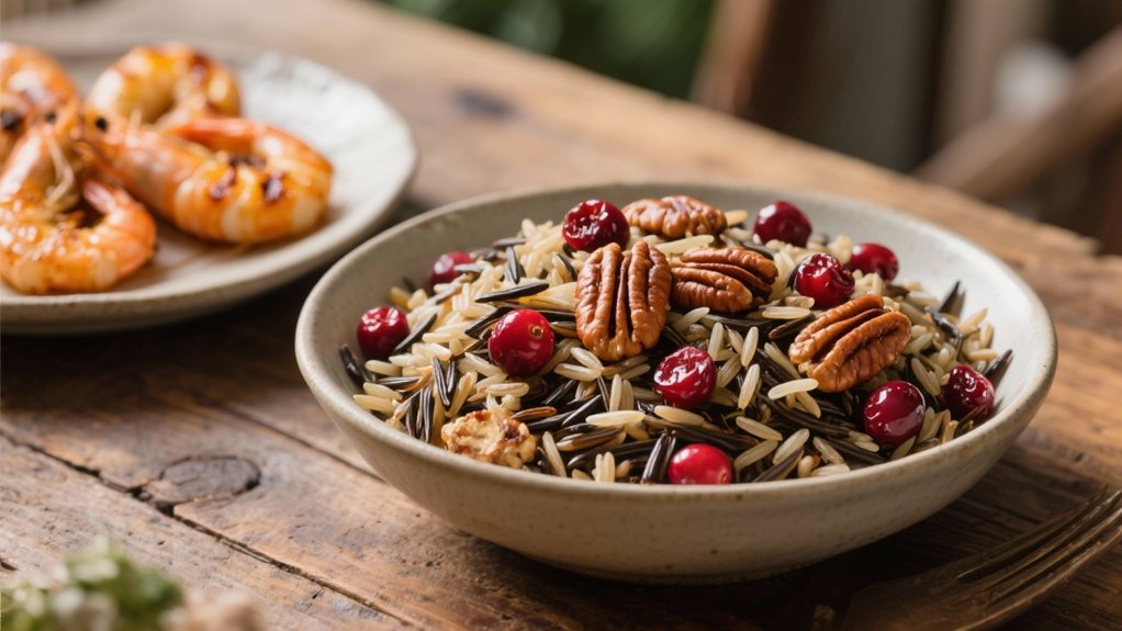 wild rice and cranberries