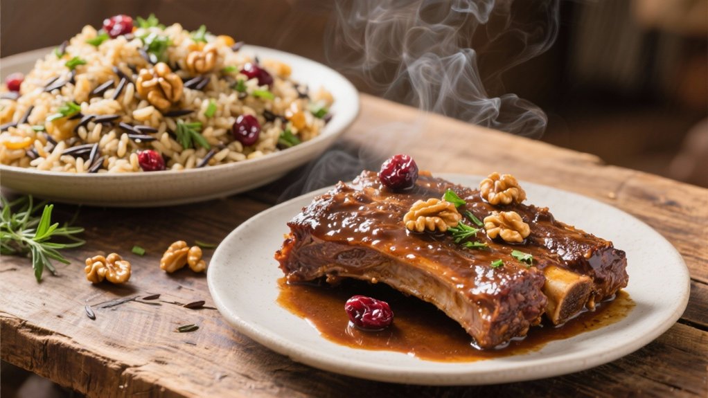 wild rice complements braised beef