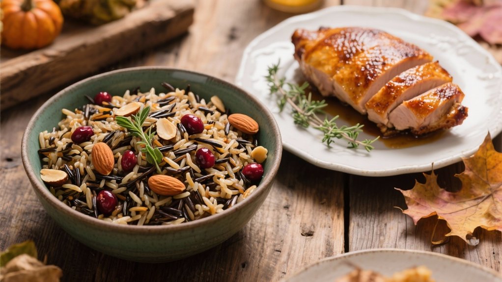 wild rice complements duck