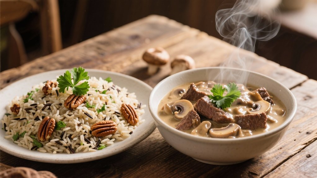 wild rice enhances stroganoff