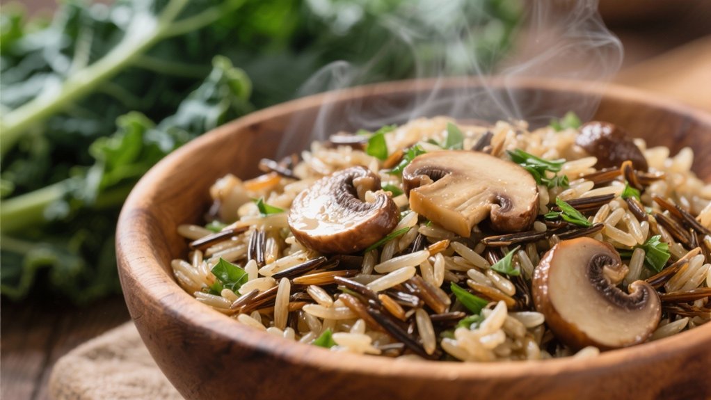 wild rice with mushrooms
