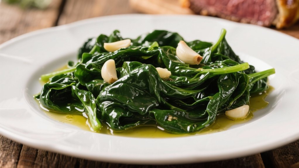 wilted spinach with garlic