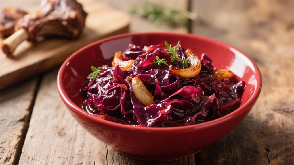 wine infused tender cabbage side