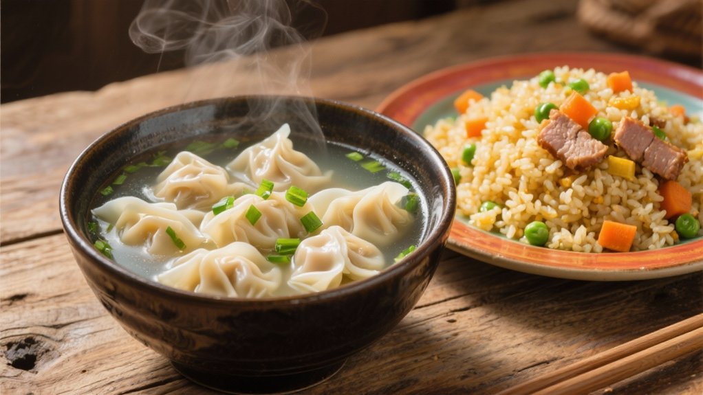 wonton soup complements fried rice