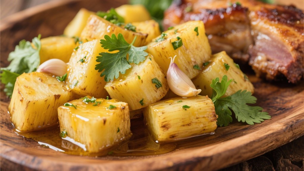 yuca in garlic sauce