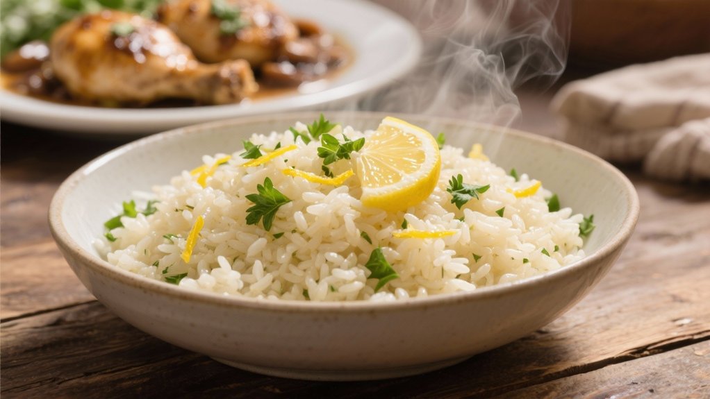 zesty rice complements marsala sauce