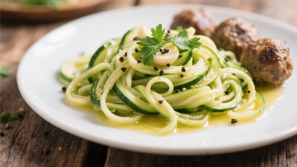 zucchini noodles with garlic butter