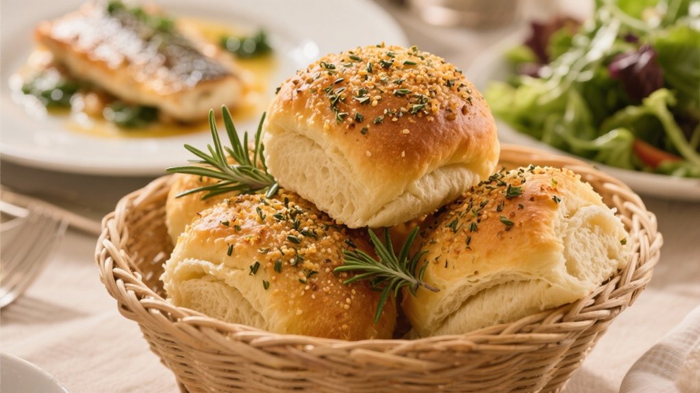 aromatic herb crusted dinner rolls