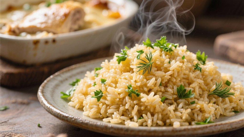 aromatic herb infused rice pilaf