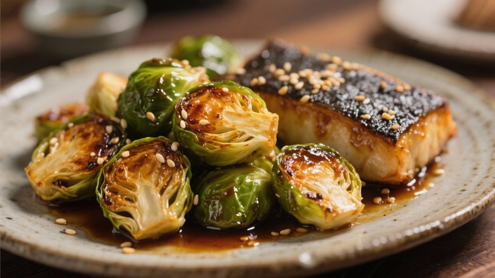 asian inspired roasted brussels sprouts