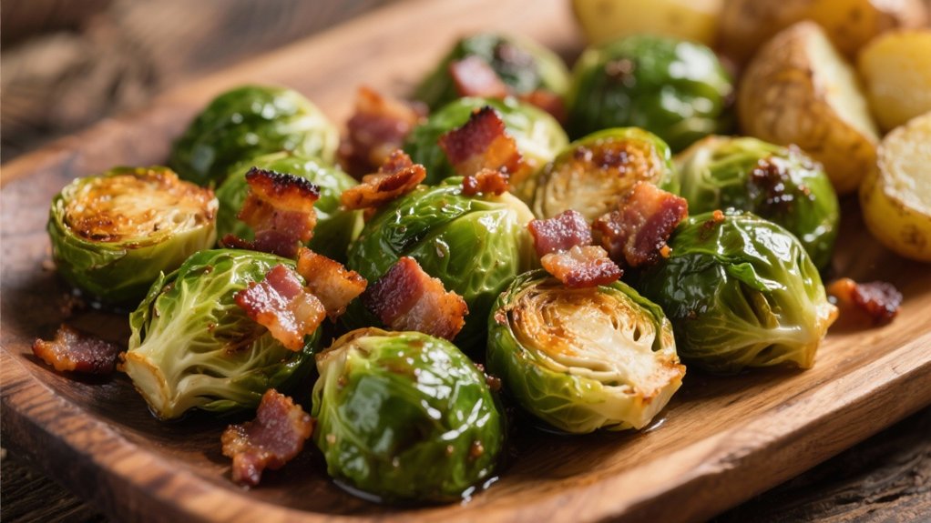bacon coated crispy brussels sprouts