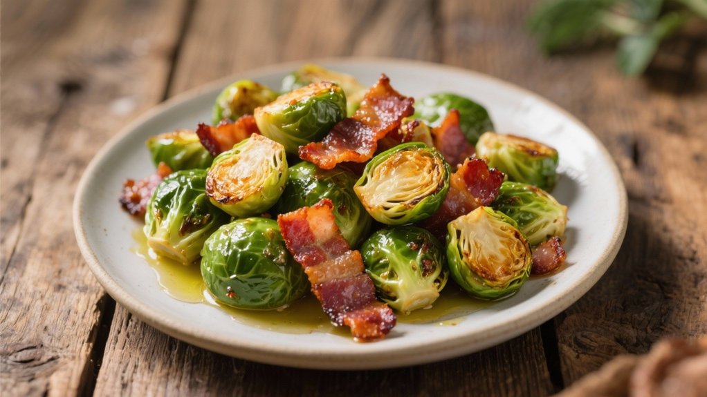 bacon enhanced roasted brussels sprouts