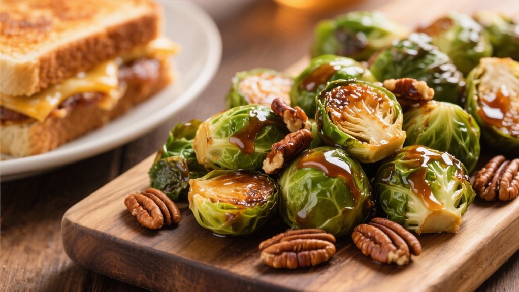 bourbon glazed caramelized sprouts