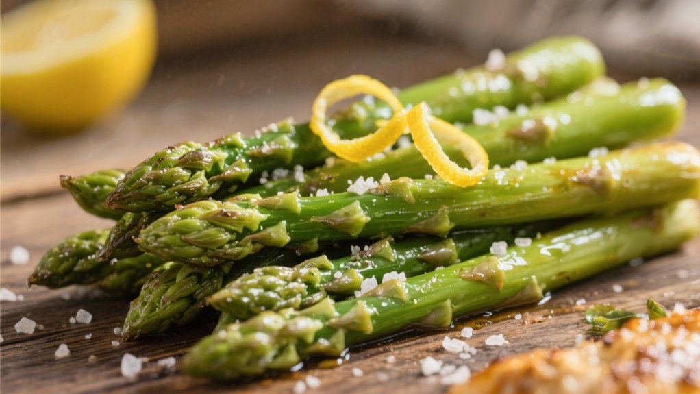 bright fresh roasted asparagus