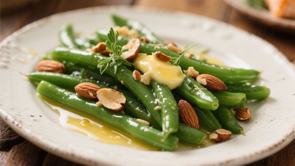 butter poached green beans