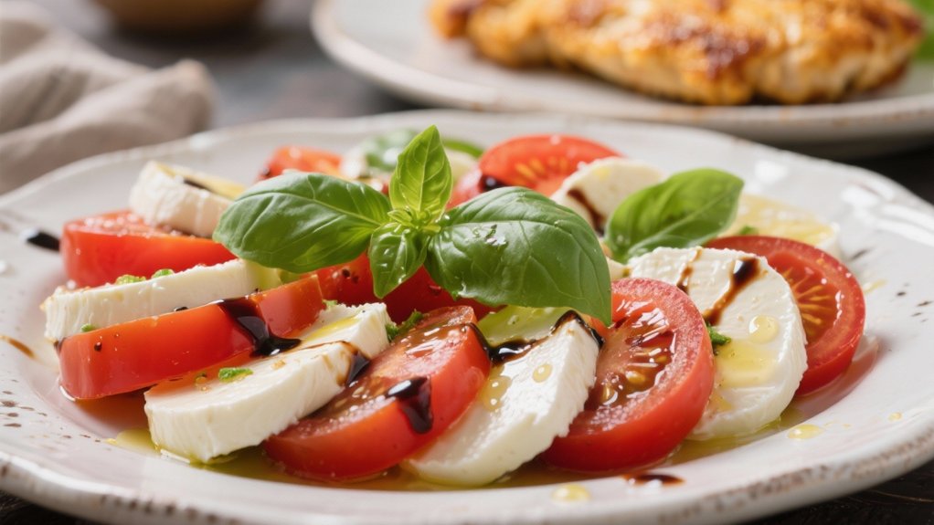 caprese salad with basil