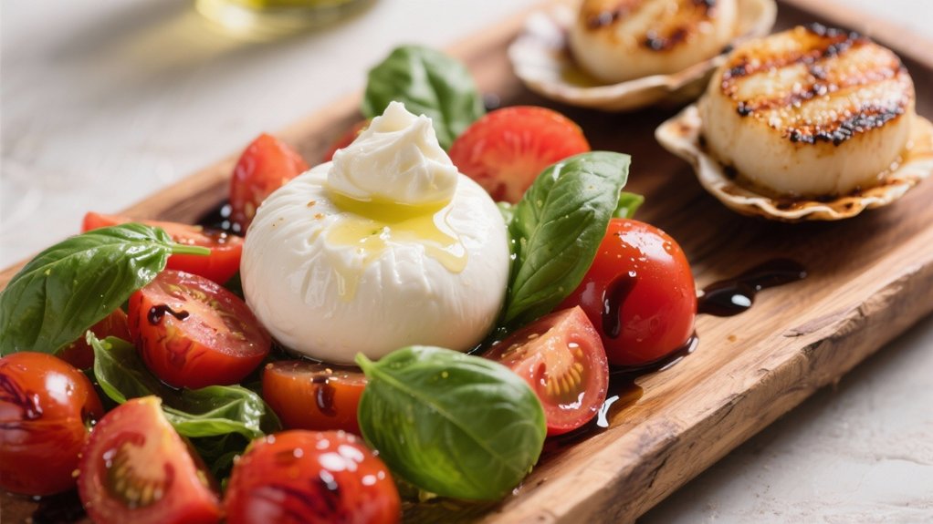 caprese salad with burrata