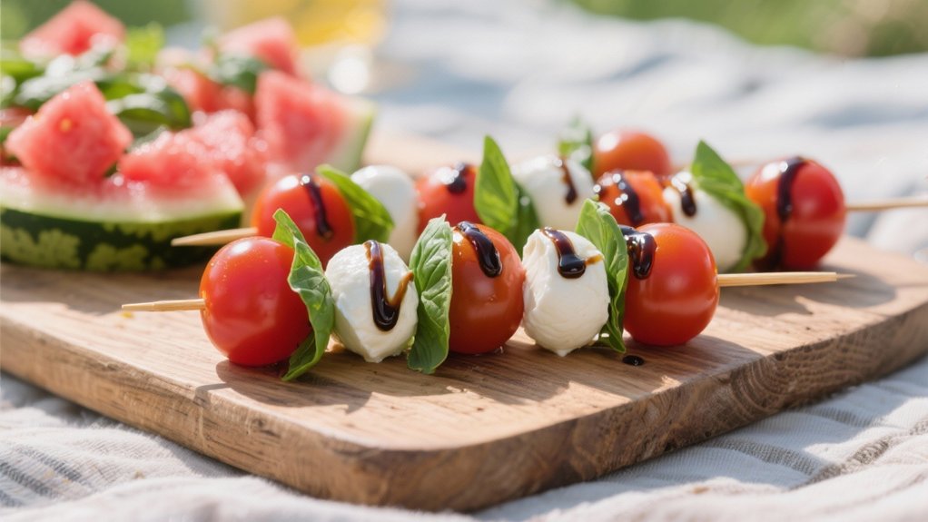 caprese skewers with balsamic