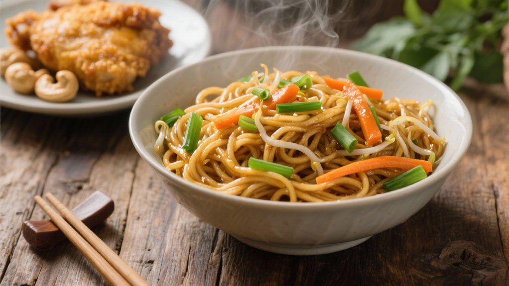 chewy lo mein noodles