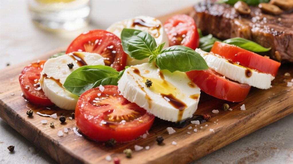 classic salad with mozzarella