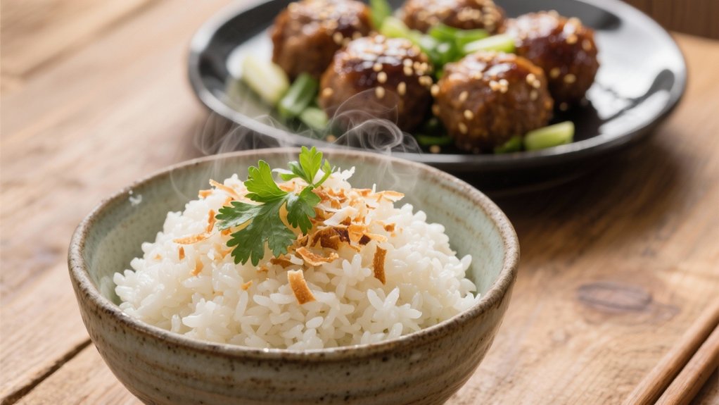 coconut rice enhances savory dishes