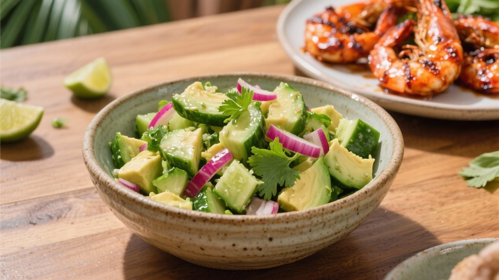 cool creamy cucumber avocado salad