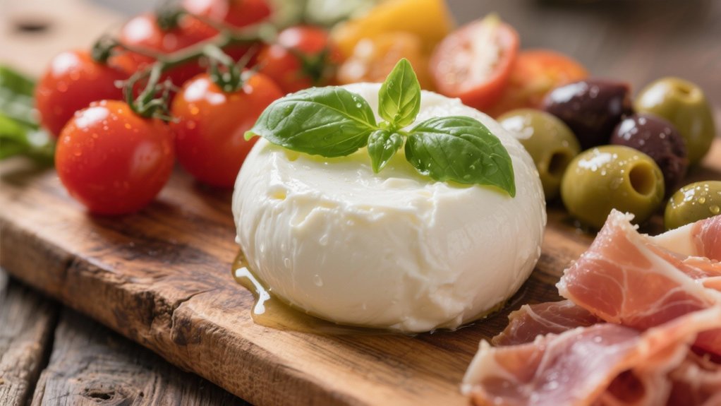 creamy burrata with basil