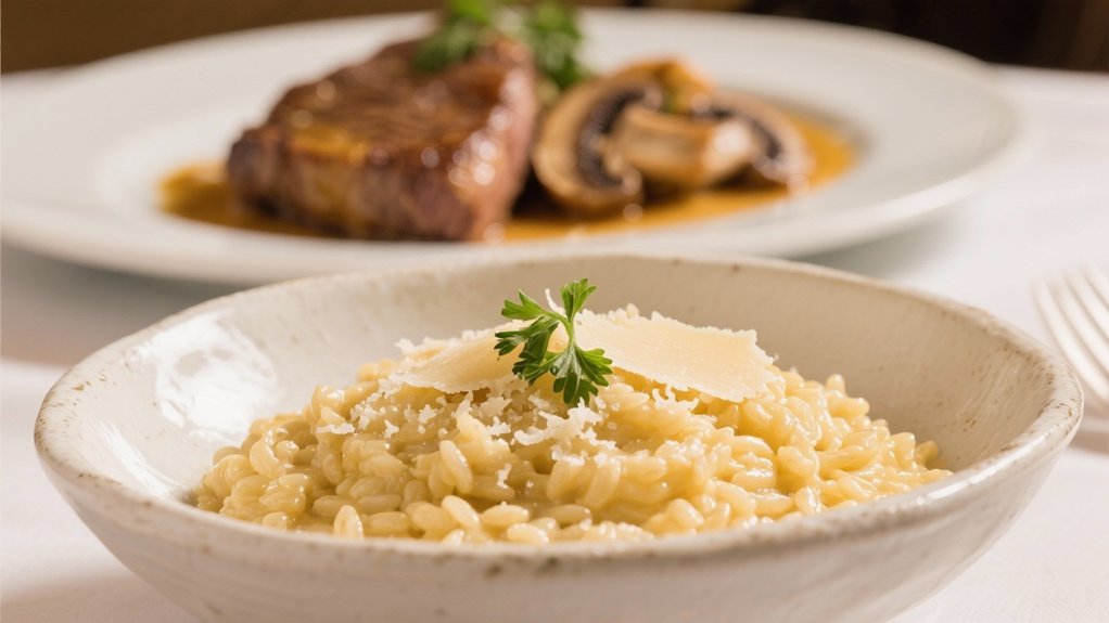 creamy risotto enhances veal