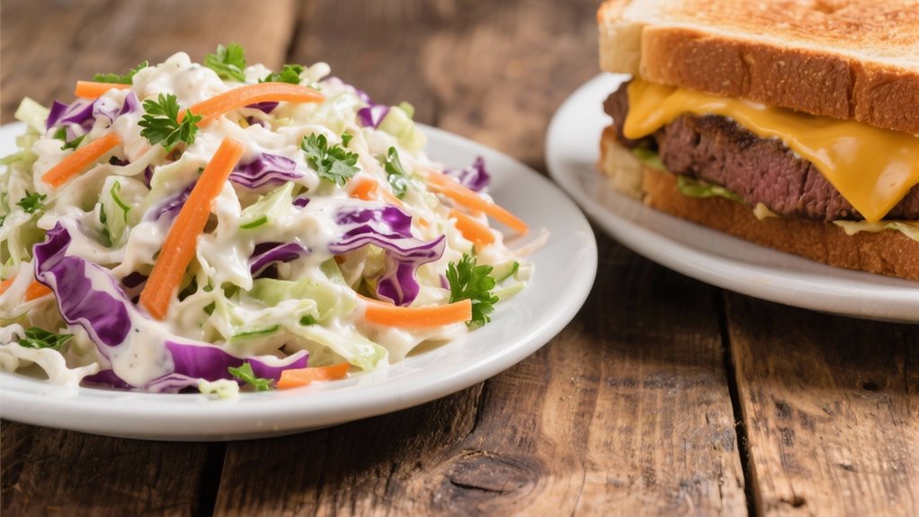 crisp coleslaw with tangy sweetness