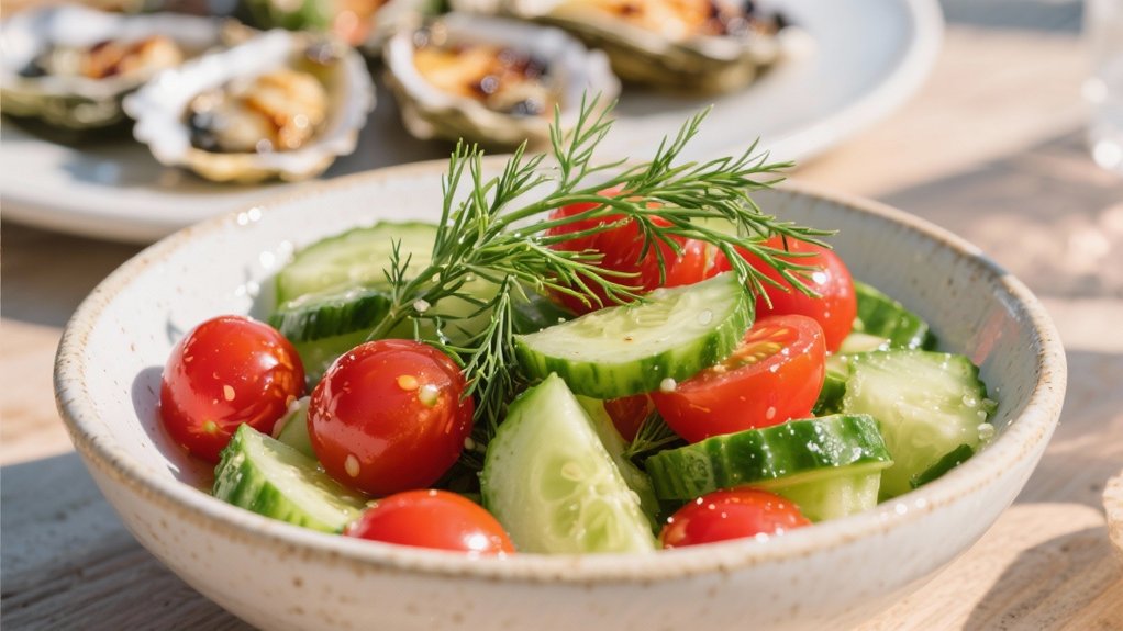 crisp cucumber juicy tomatoes