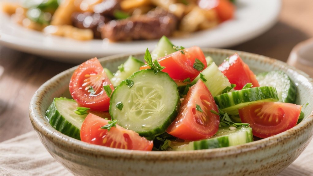 crisp cucumber tomato salad