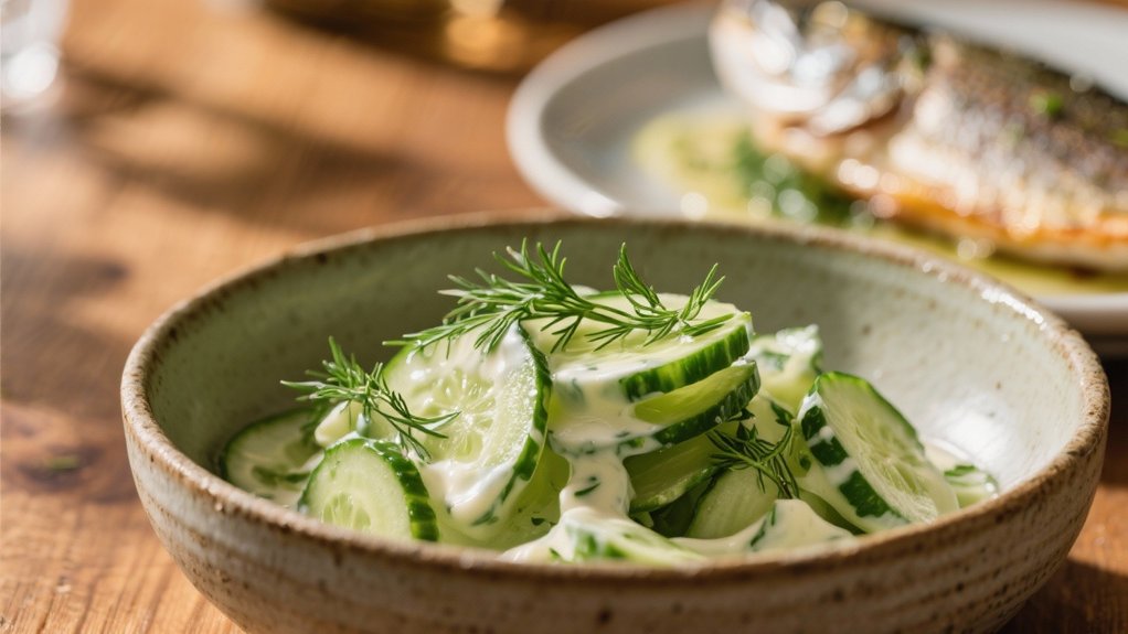 crisp dill cucumber salad