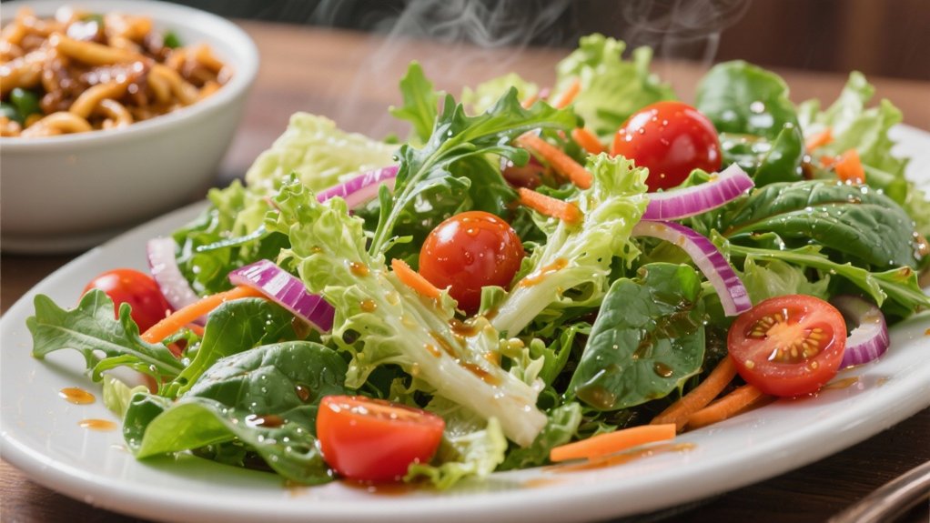 crisp mixed greens salad