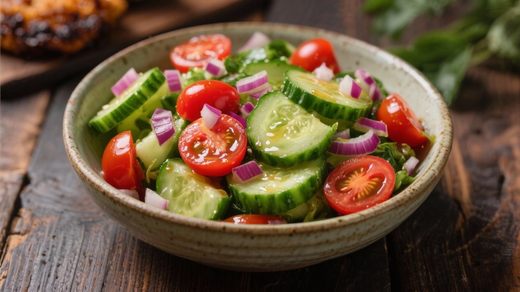 crisp refreshing cucumber tomato salad