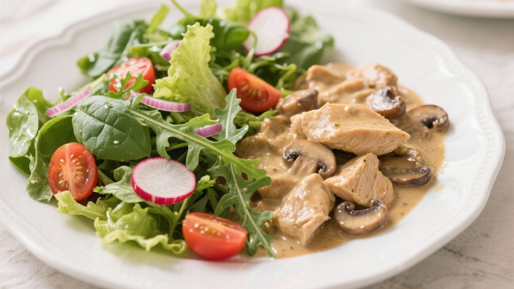 crisp salad complements stroganoff